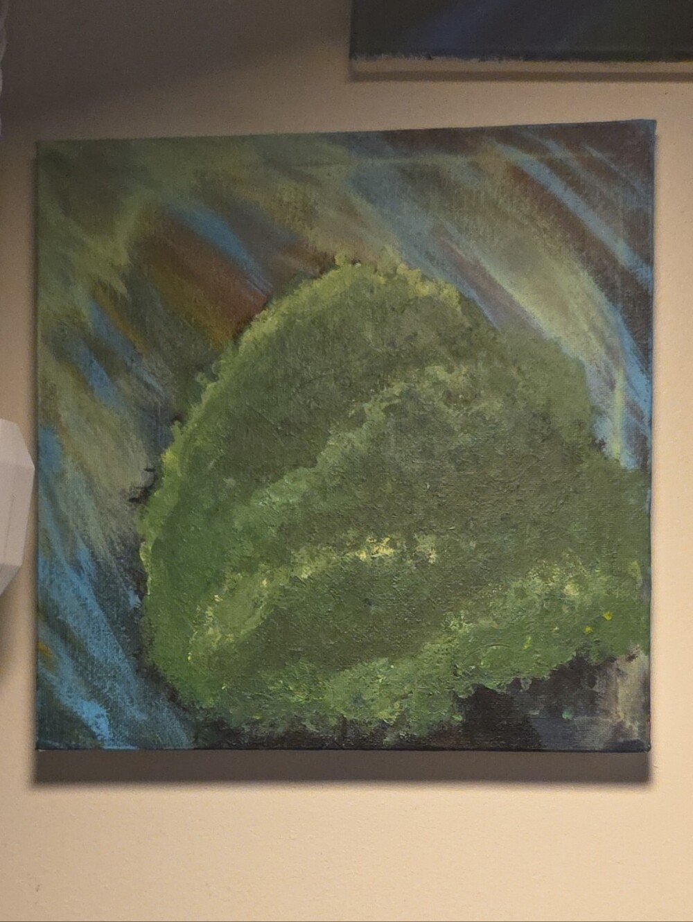 Small Green Abstract Canvas Wall Art by